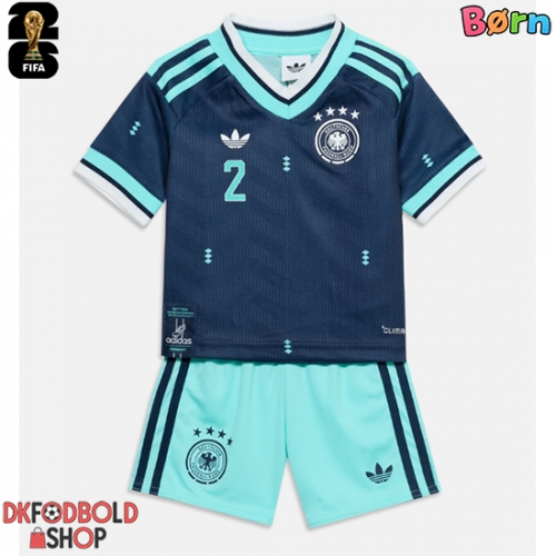 Tyskland Antonio Rudiger #2 Udebanesæt Børn VM 2026 Kort ærmer (+ korte bukser)